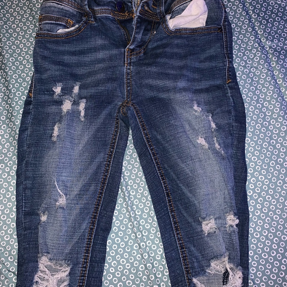 Denim Dark Blue Ripped Jeans